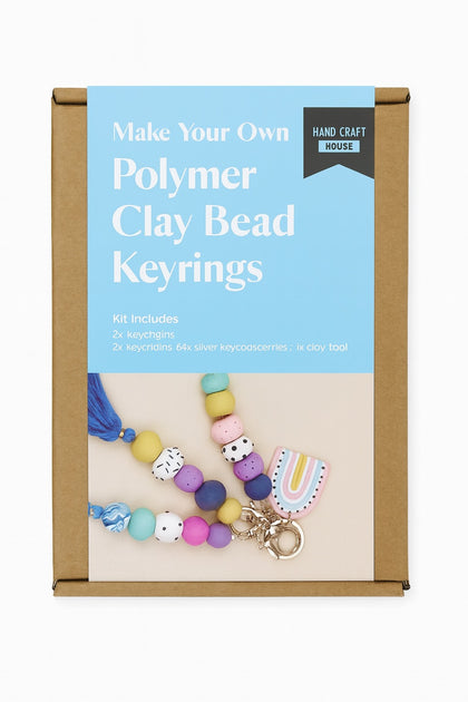 Polymer Clay Bead Keyrings 9 Colored Polymer Clay