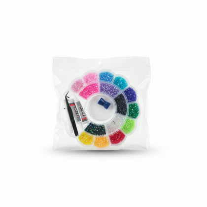 Bedazzling kit 15 colors+2 Glues+white pencil + tweezers