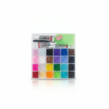 Bedazzling kit 25 colors+3 Glue +white pencil +tweezer+sharpner