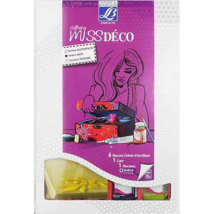 Set Deco Acrylic 6X50Ml Wooden Box