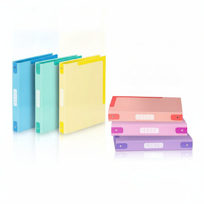 Ring Binder A4 4 Rings Spine 5cm Cardboard Coins Pastel