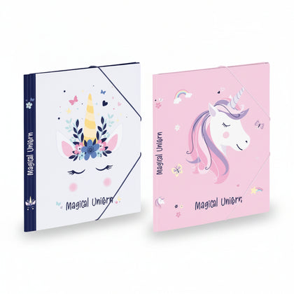 Document Wallet A4 3 Flap Elastic Closure Magical Unicorn