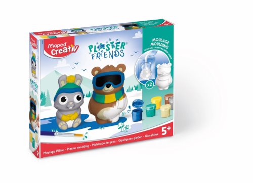 Plaster Friends Winter Plaster Moulding Bear Rabbit Box
