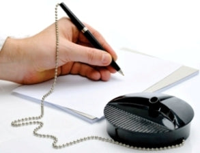 DESK PEN WITH CHAIN  BLACK