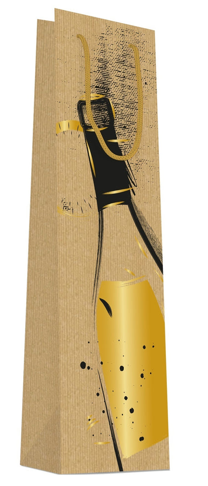 Gift Bag 11X11X39 Cm For Bottle And Line Designs