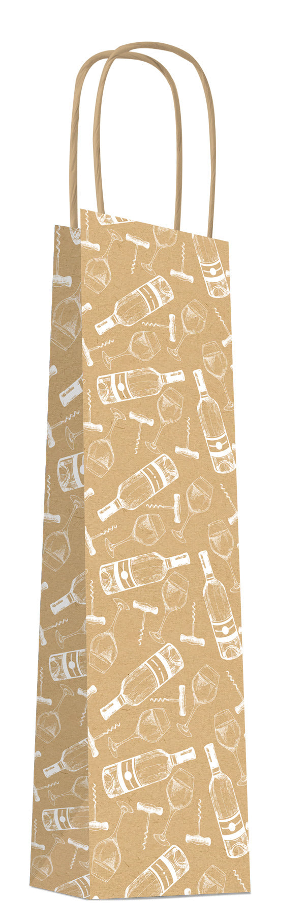 Gift Bag Brown Kraft Cave 14+8X38Cm