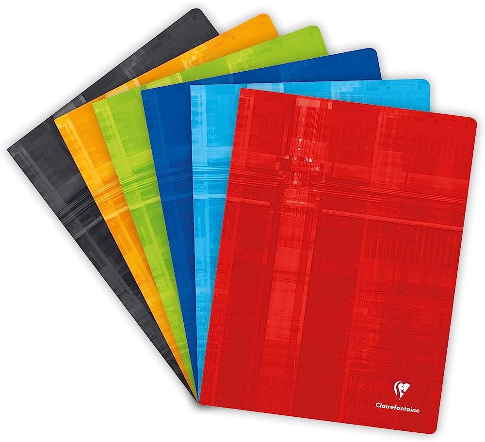 Copybook A4 Card Cover Squared Stitched 96 sheets Smooth 90gsm Paper.