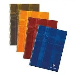 Copybook Squared Card Cover Spiral 90gsm A4/100 pages / 50 sheets Assorted on smooth 90gsm.