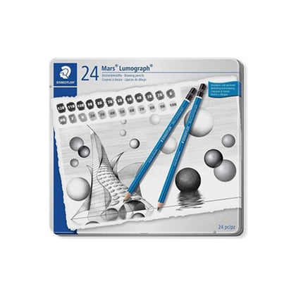 Metal Case 24 Pencils Mars Lumograph