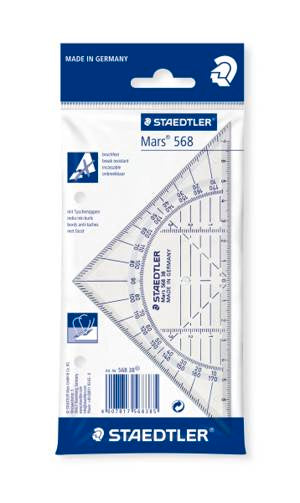 Geometry Squares Ruler 16 Cm With Grip Non Breakable
