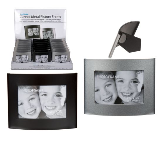 Curved Metal Picture Frame Silver 6X9Cm