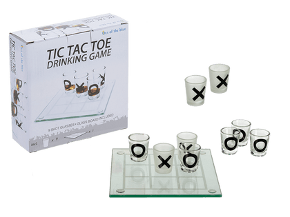 Glass Drinking Game Tic Tac Toe With 9 Glasses 13 X 13 Cm