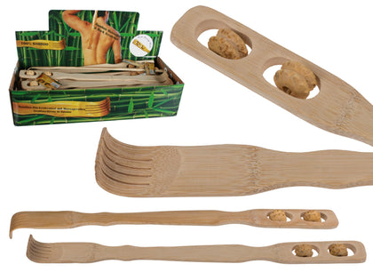 Back Scratcher With Massage Rolls 46 Cm Bamboo