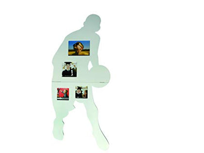 Photo Frame Basketball Player Shape Wooden White
