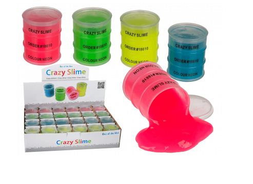 Crazy Slime In Oil Barrel  4 Assorted Colors