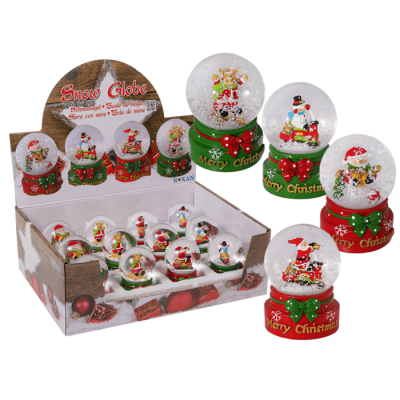 Polyserin Snow Globe With Christmas Figurine Assorted