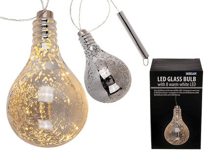 Glass Light Bulb With Metal Suspension & White Led