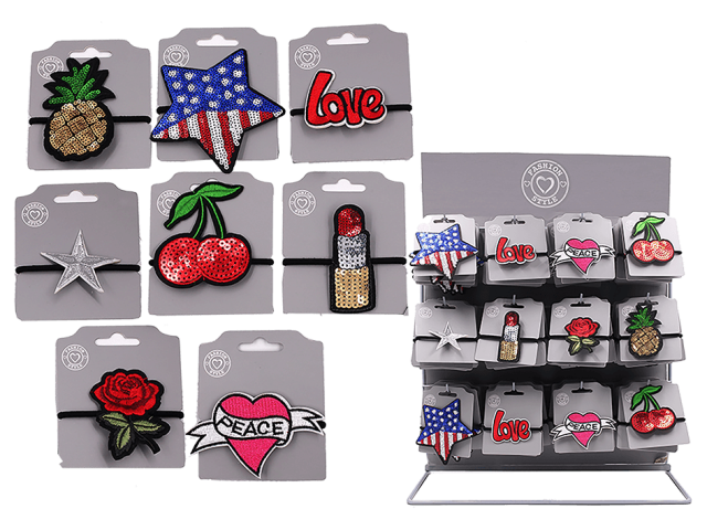 Hair Band Fancy Patches 7Cm Assorted Design In Display