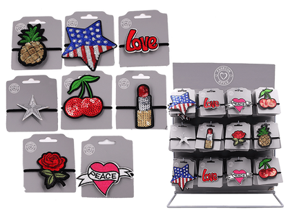 Hair Band Fancy Patches 7Cm Assorted Design In Display