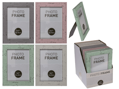 Photo Frame Plastic In Wooden Look Pastel Color 13x18