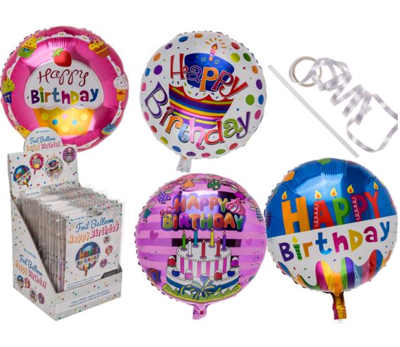 Foil Balloon Happy Birthday 45Cm Assorted Colors