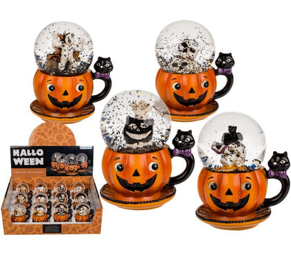 Pumpkin Cup With Glitter Ball Polyresin