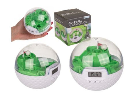 Alarm Clock Golfball Design 9.5X9.5Cm Plastic