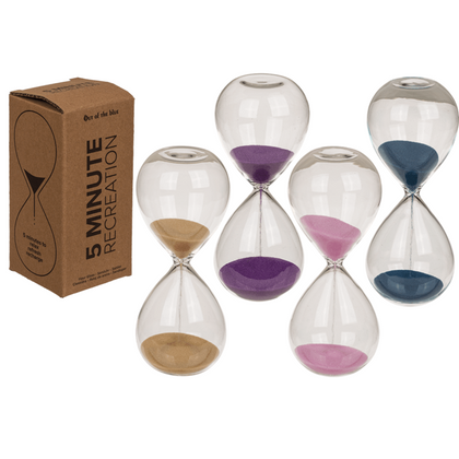 Glass Hour 5 Minute Break 12,5 X5Cm 4 Colors Assorted