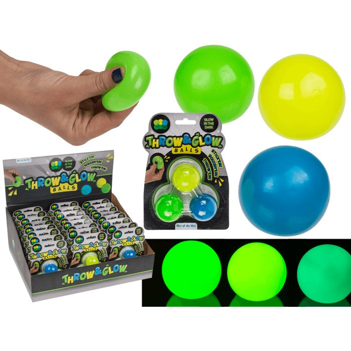 Set Of 3 Glow-In-The-Dark Throw Balls Each Ball Is 4 Cm In Diameter