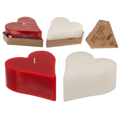 Heart Shape Candle 13 X 6 Cm Red And White Colors