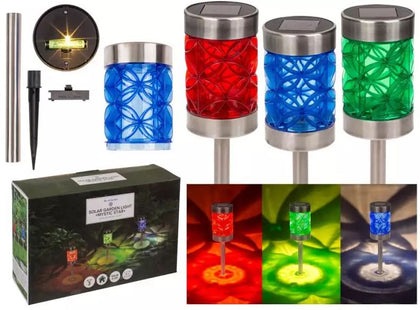 Garden Light Mystic Star 3 Colors Assorted Solarcell Led 39X8X8Cm, Setof 3