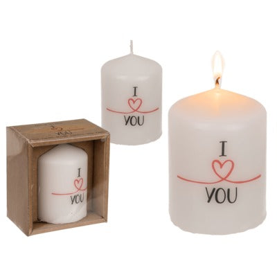 Pillar Candle I Love You 6X8Cm