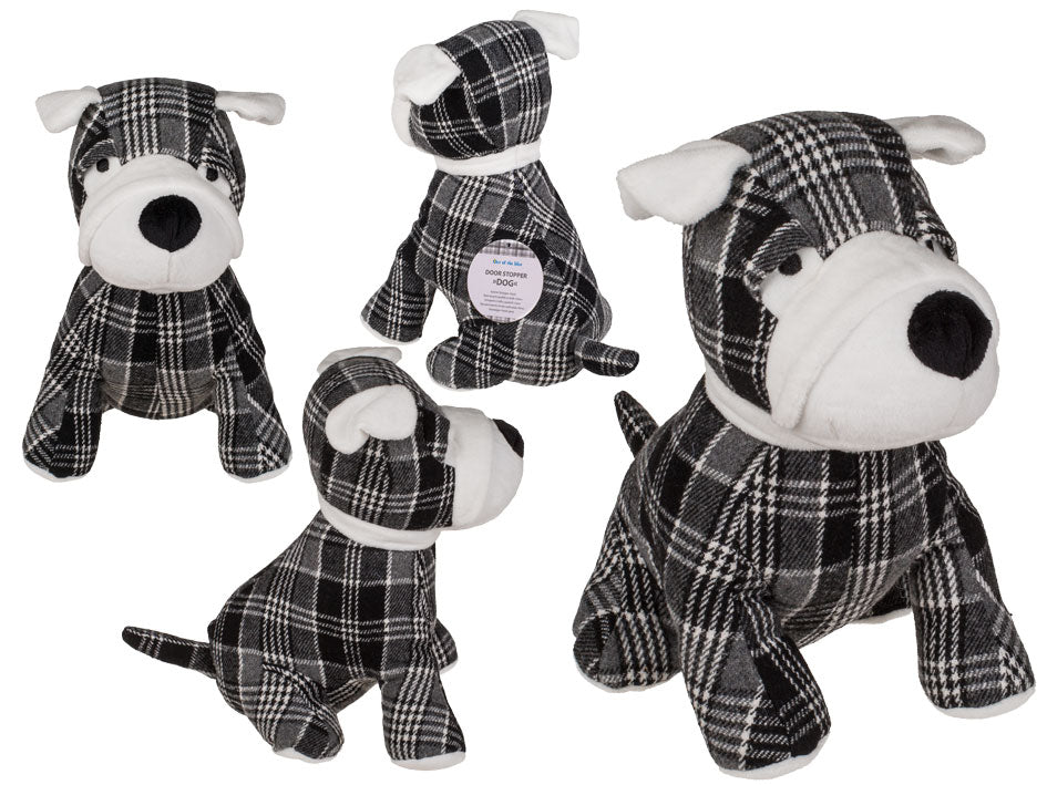 Door Stopper, Dog Black/Grey/White Dog 25 Cm 100% Polyester 1 Kg