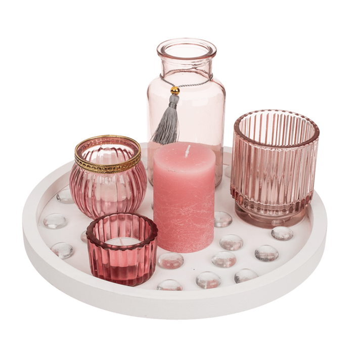 Decoration Set Rose&amp;Gold Candle