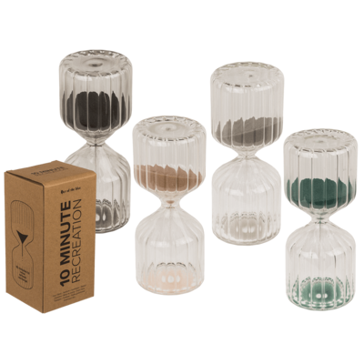 SAND HOURGLASS 10 MINUTES ASSORTED COLORS