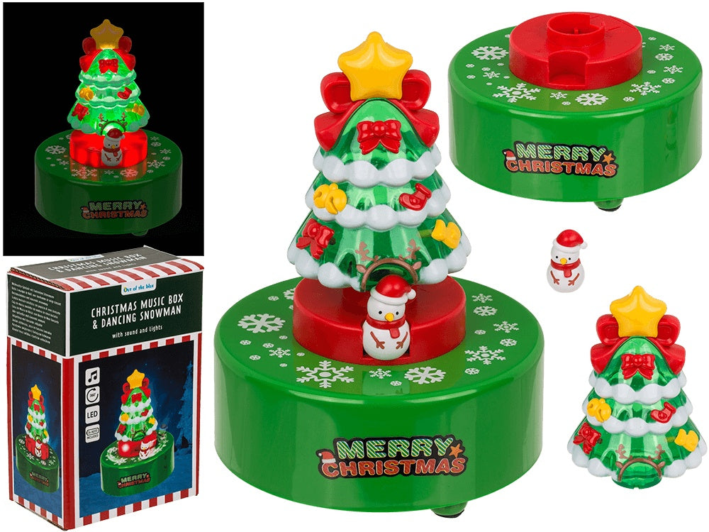 Christmas Music box, with dancing Snowman, color change LED & music