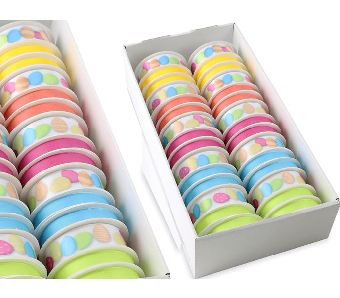 Ribbon Colourful Easter Eggs 15/25 Mm X 2 M Assorted Design