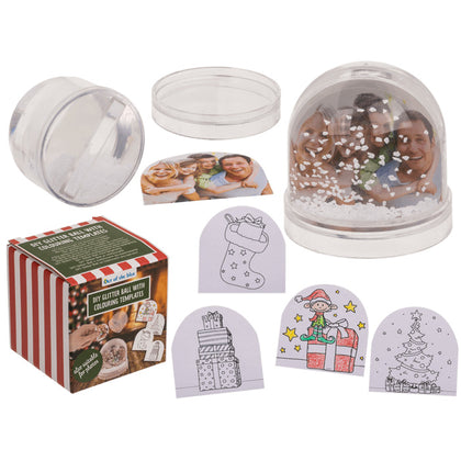 DIY glitter ball with colouring templates to slide in 6 5 x 6,5 cmalso suitable for photos