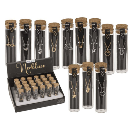 Necklace In Glass Bottle With 6 Styles&2 Colors Assorted