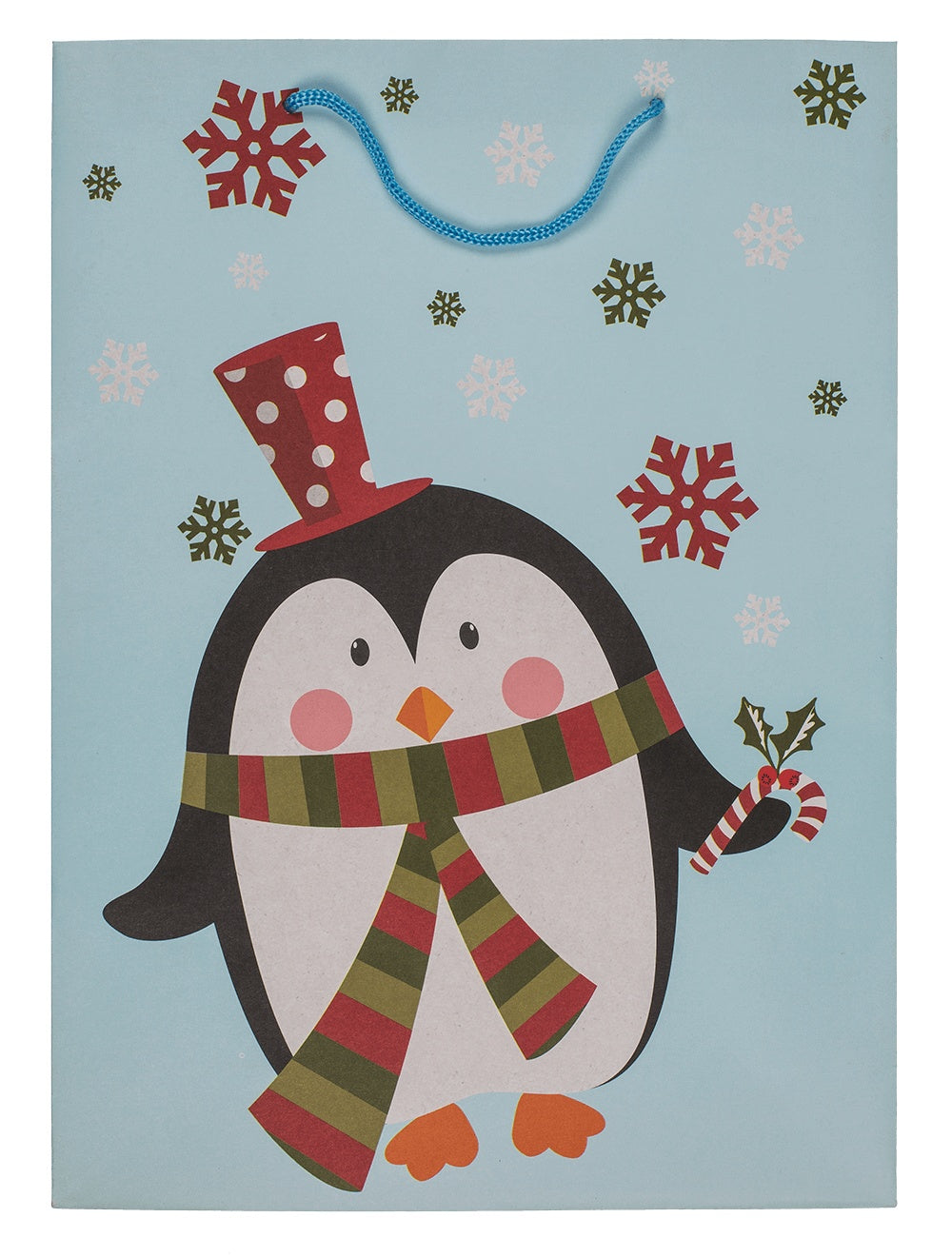 Paper gift bag, Christmas friends, 25 x 8, 5 x 34, 5 cm, 2 ass., 12 pcs in polybag