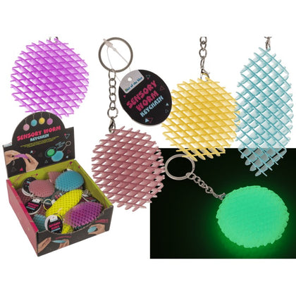 Metal Keychain Sensory Worm 9 X 5Cm 4 Colors With Hashtag