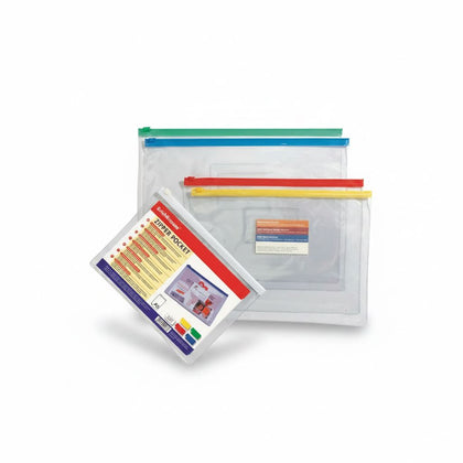 File with Zipper Clear A5+Pocket Business Card