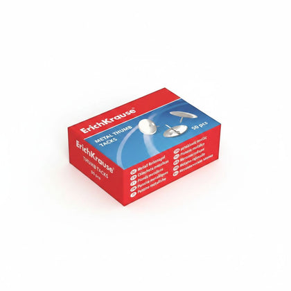 Metal Thumb Tacks Silver Pack of 50