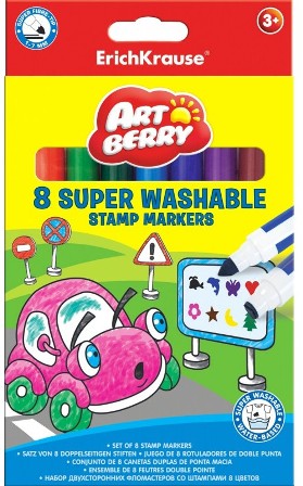 Blister Fiber Pen Washable Jumbo 6/Pk