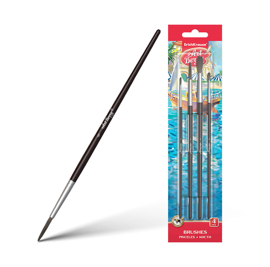 Drawing Brushes Pony Hair Pack of 4
