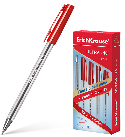 Ballpoint Pen Red Fine Tip Ultra-10