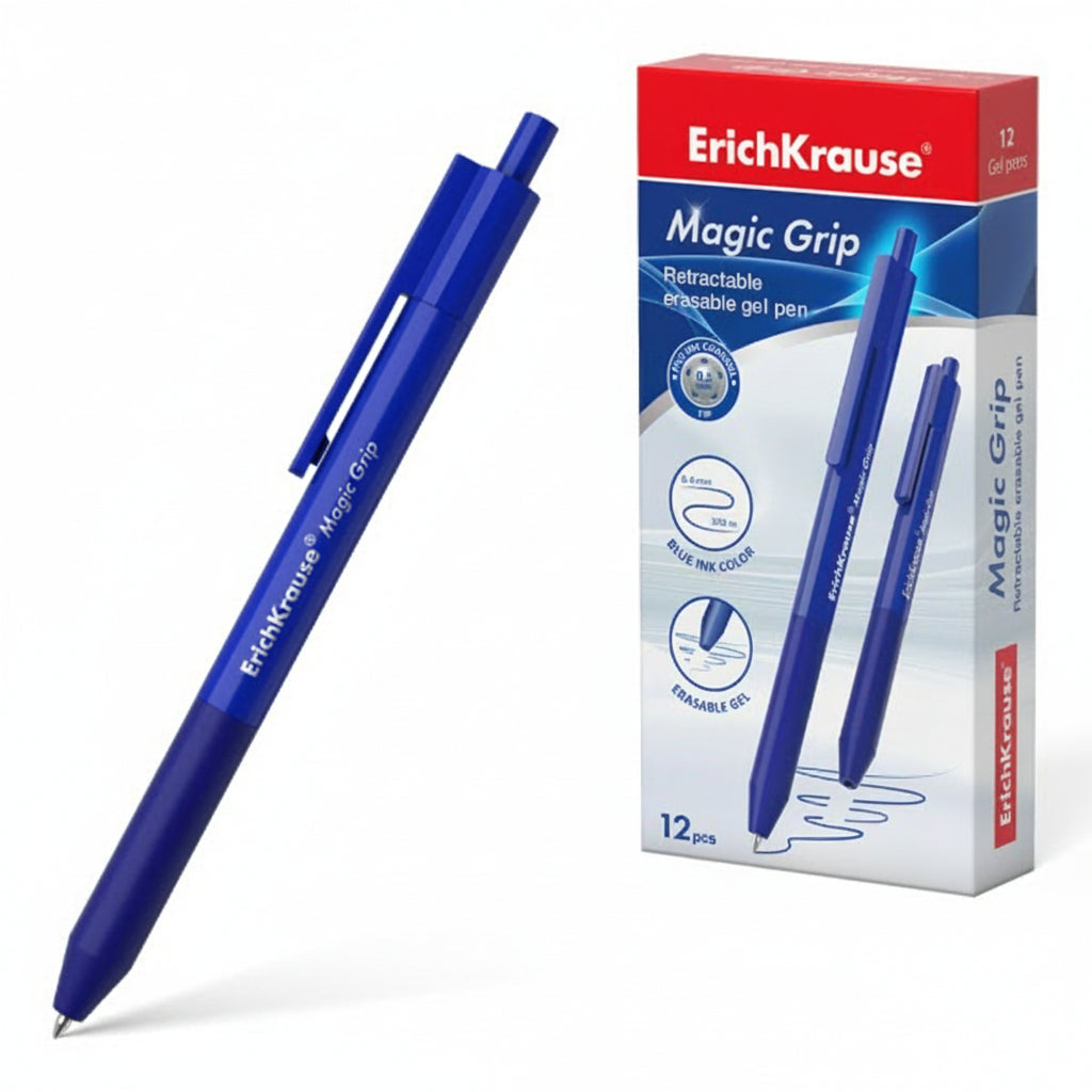 Retractable Erasable Gel Pen Magic Grip Blue