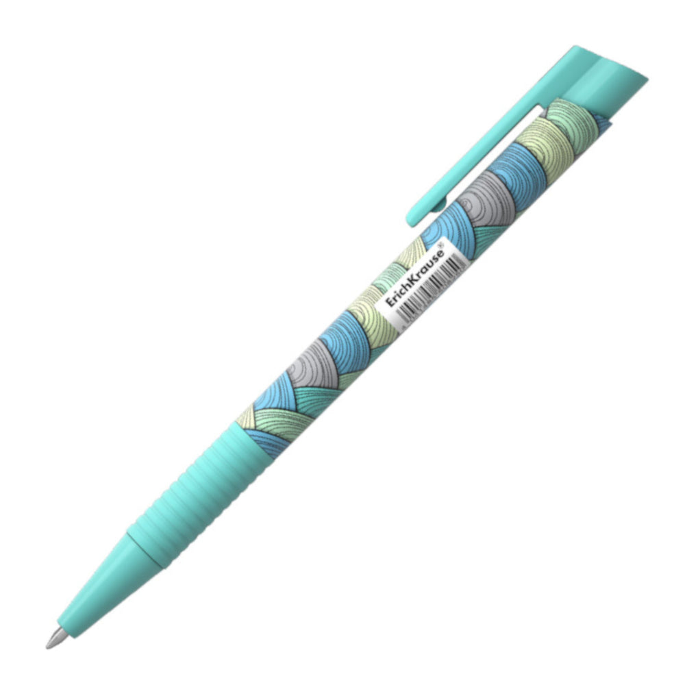 Retractable Ballpoint Pen Blue Emerald Wave