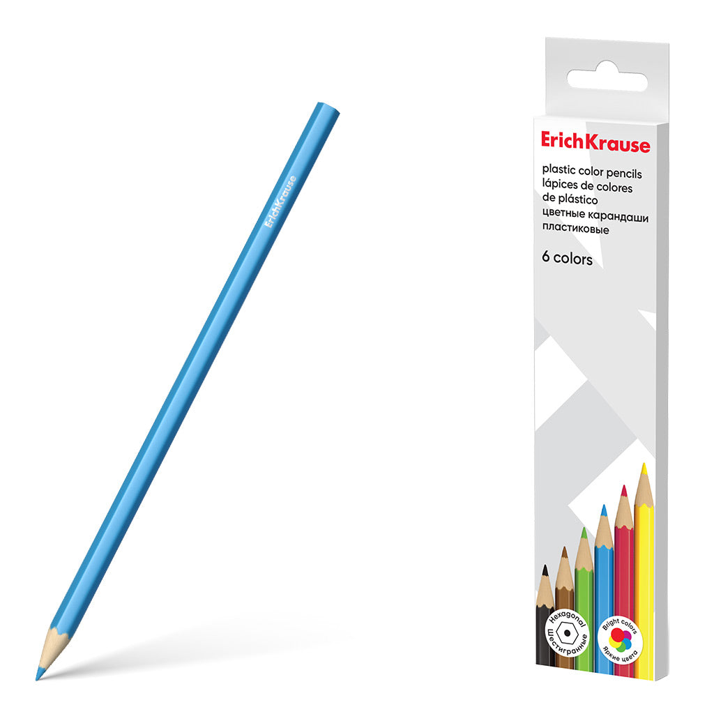 Plastic Hexagonal Color Pencils 6 Colors