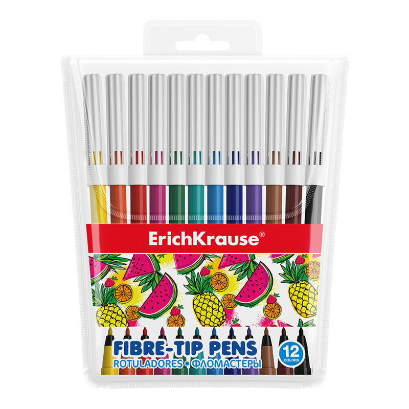Fiber Tip Pens Washable 12 Colors, washable colors